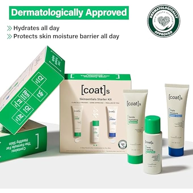 Coats SKINSENTIALS STARTER BUNDLE  TRAVEL CLEANSER, TONER & MOISTURIZER (1 OZ EACH)  3-STEP REGIMEN PREVENTS BREAKOUTS & PROTECTS BARRIER WITH CERAMIDES, FOR WOMEN & MEN - Image 3